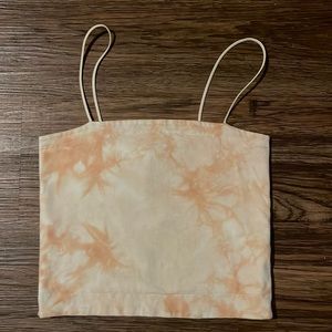 hollister orange tie-die tank top